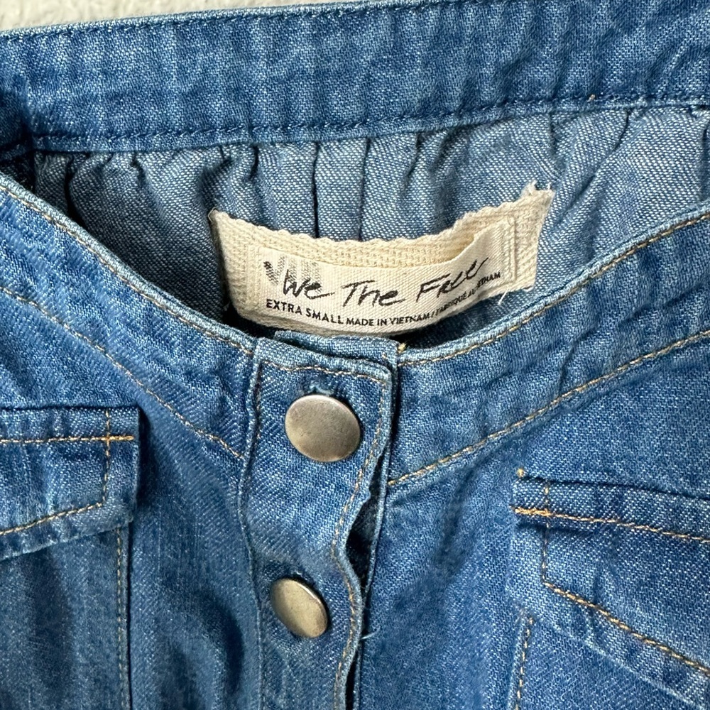We The Free palm desert denim crop shirt XSmall - Picture 4 of 8